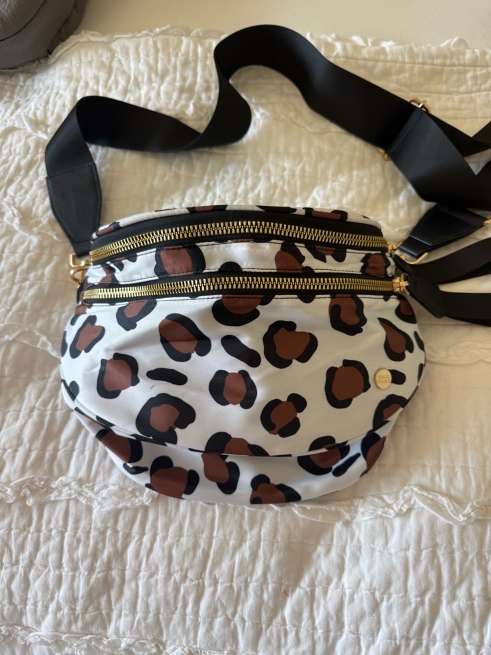 Leopard Print Crossbody Belt Bag - Brown/Black